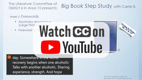 Week 2 Big Book step study link to YouTube video