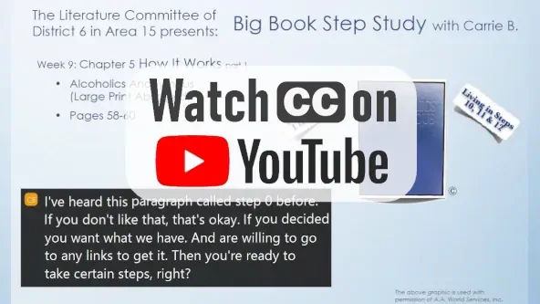 Week 9 Big Book step study link to YouTube video