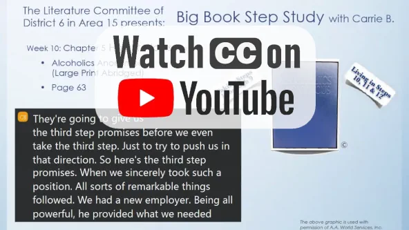 Week 10 Big Book step study link to YouTube video