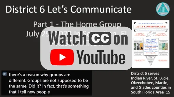 Let's Commuinicate Presentation by Billy N. Part 1, The Home Group link to YouTube video