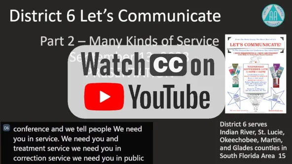Let's Commuinicate Presentation by Billy N. Part 2, Many Kinds of Service link to YouTube video
